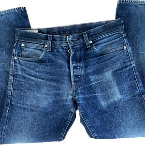 SOLD Wallace & Barnes men’s 30x30 Straight Leg Jeans Indigo. Button fly.
